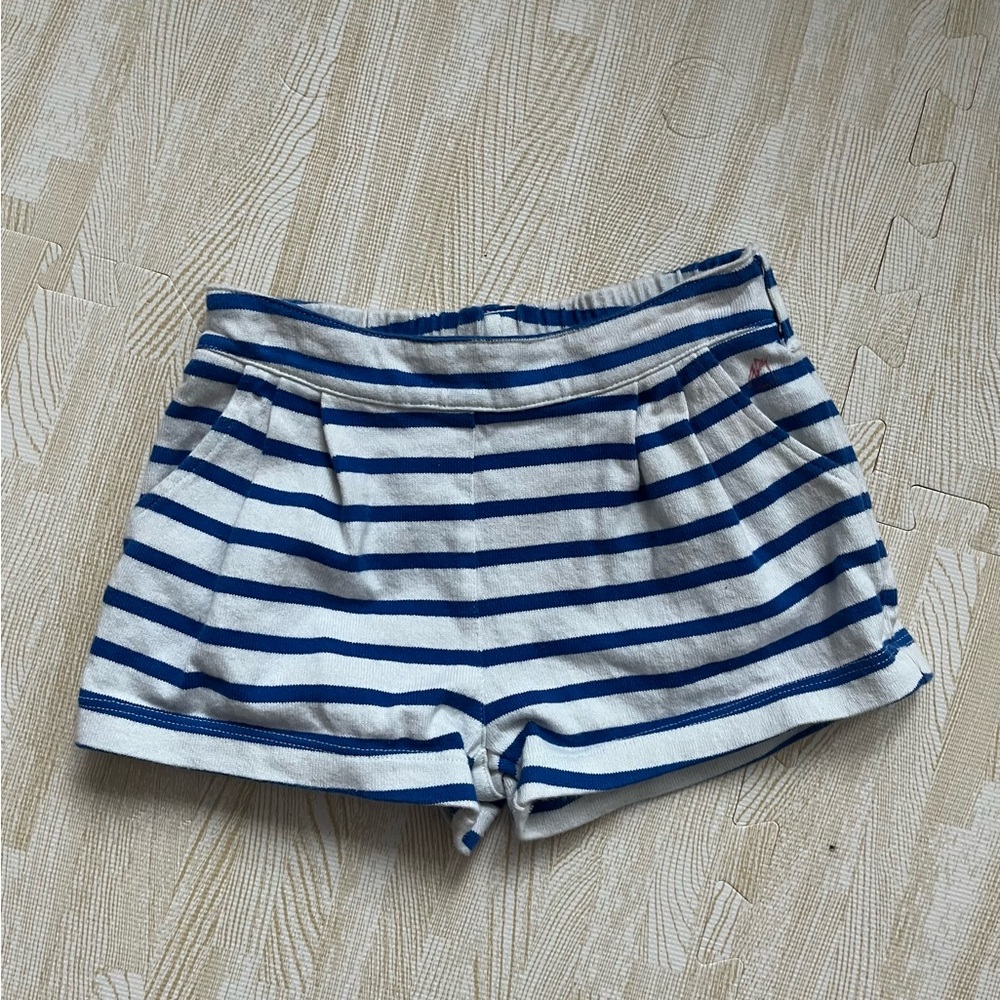 Petit Bateau Blue and White Striped Shorts